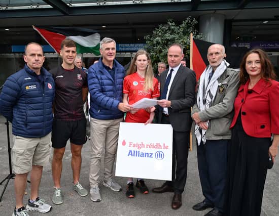 Pascal Canavan (Tyrone), Shane McGuigan (Derry), Colm O'Rourke (Meath), Aoife Ní Chaiside (Derry), Alan Milton (GAA Dir of Communications), Dr Dave Hickey, Nodlaig Ní Bhrollaigh (Derry Ladies).