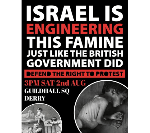 Protest to 'show our opposition to genocide and support for the right to take part in non-violent direct action' - Derry IPSC.