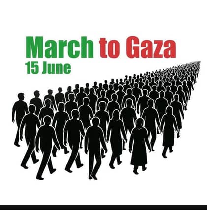 Derry IPSC activist taking part in 'Global March To Gaza'.