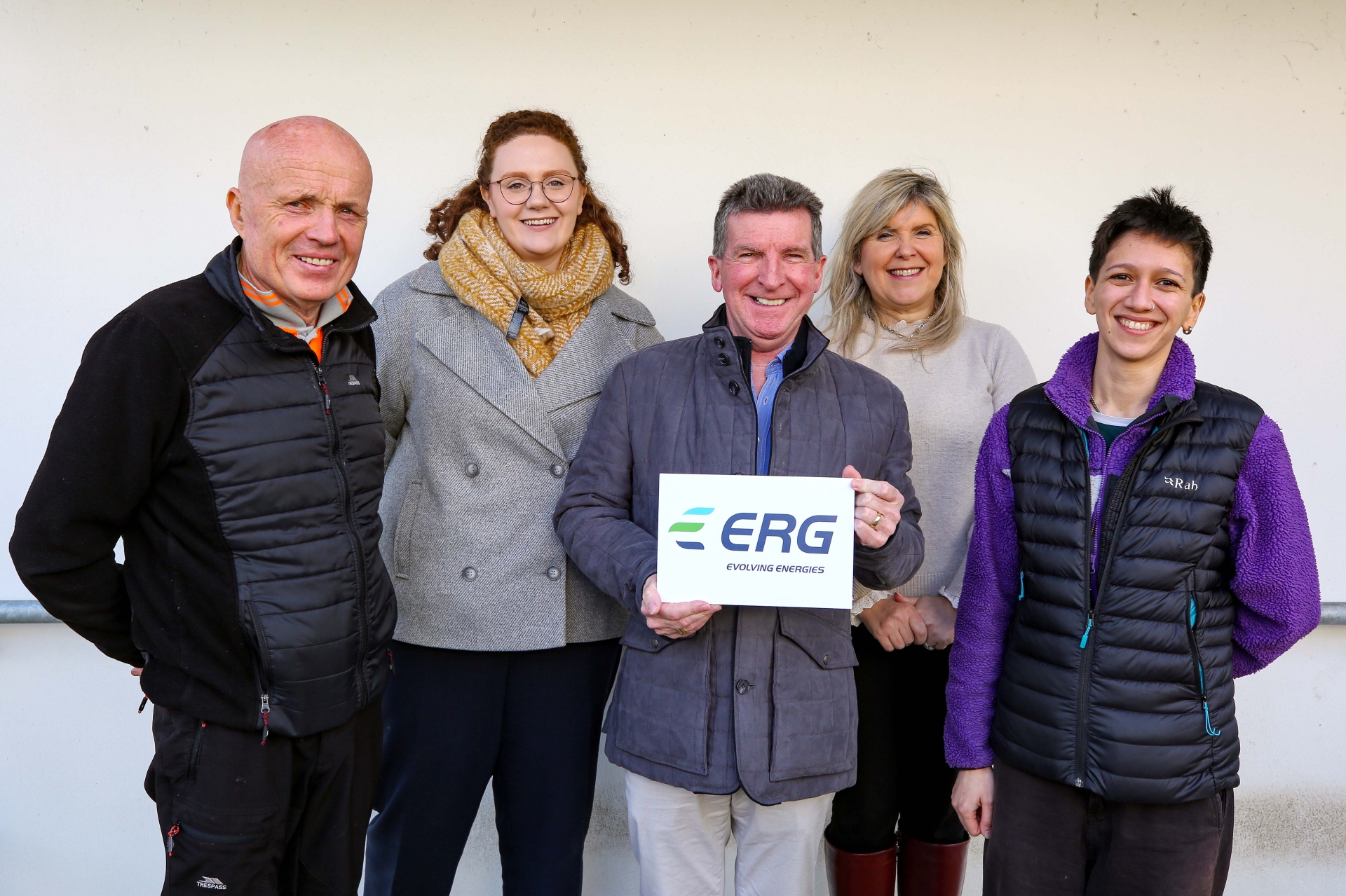 Sinn Féin's Sean McGlinchey pictured left with members of the support group and representatives from ERG.