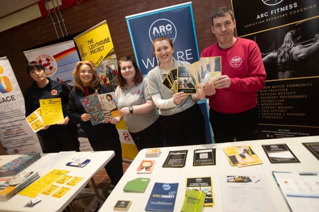 From left, Laura Mitchell and Emma Brolly, Foyle Search and Rescue,Wendy McLaughlin and Julie White, OLT and Adrian McMenamin, ACE Fitness. (Photos: Jim McCafferty Photography)