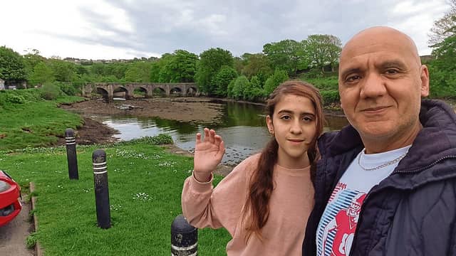 Mohamad with his daughter Banan who is about to enter first year at Thornhill College.