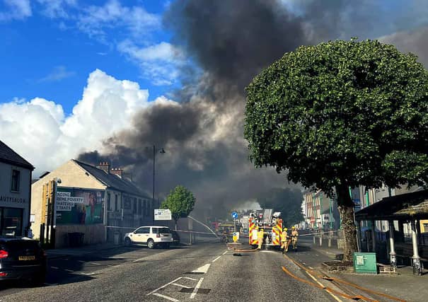 Thick smoke billowing out of the former nightclub yesterday evening. Photo: Chris Arthur/McAuley Multimedia