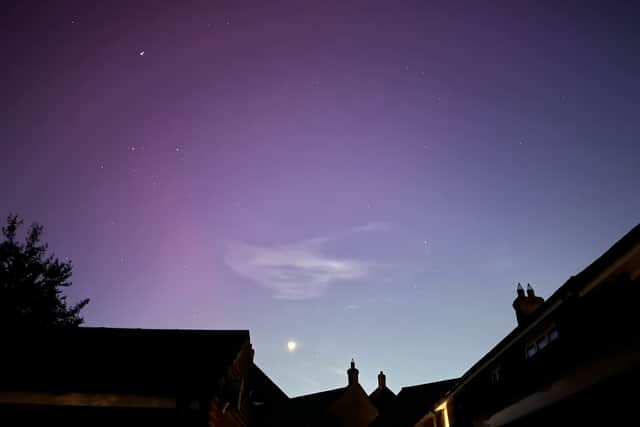 “The purple, blue and pink comes from nitrogen and when you get a very strong aurora sometimes you see a sort of scarlet red, and that comes from oxygen which is higher in the earth’s atmosphere, at an altitude of about 180 miles.”