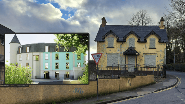 An artists impression of how the student accomodation could look and the existing property