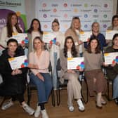 Students from Ulster University pictured receiving their certificates at Monday's 'Developing Innovative Ideas' at the Playhouse. (Photo: Jim McCafferty Photography)