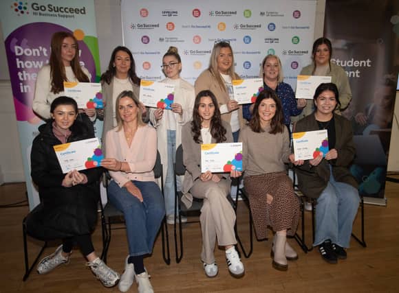 Students from Ulster University pictured receiving their certificates at Monday's 'Developing Innovative Ideas' at the Playhouse. (Photo: Jim McCafferty Photography)