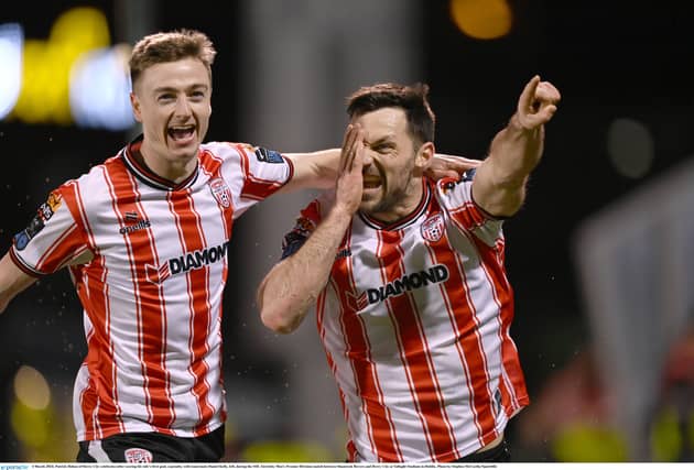 Pat Hoban celebrates his equaliser. Pic by Stephen McCarthy/ Sportsfile