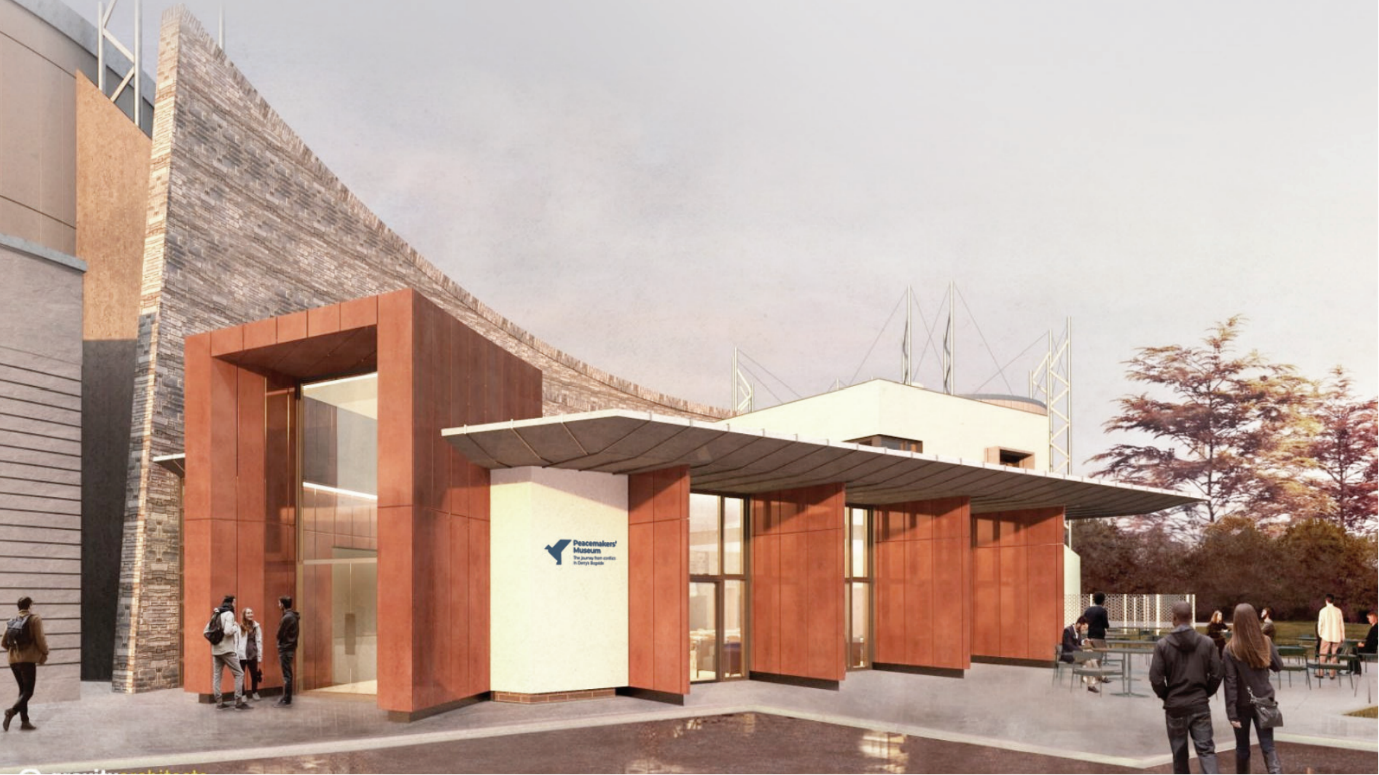 Artist’s impression for the redevelopment and extension of the Gasyard Centre in Derry’s Bogside.