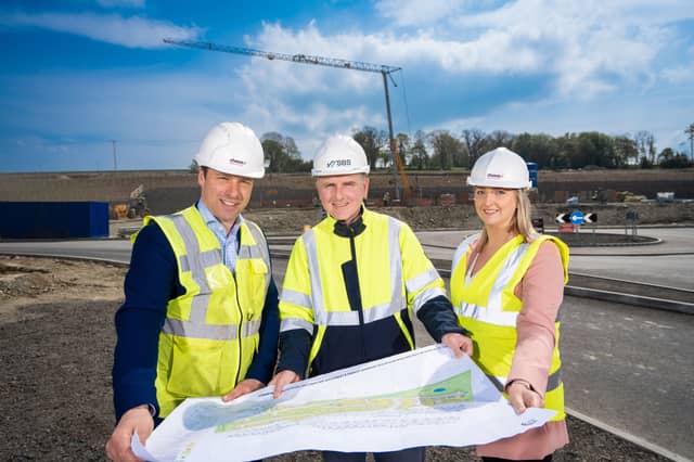 Jon Anderson and Sandra Gregg, Choice Housing with Martin Mallon of South Bank Square (centre)