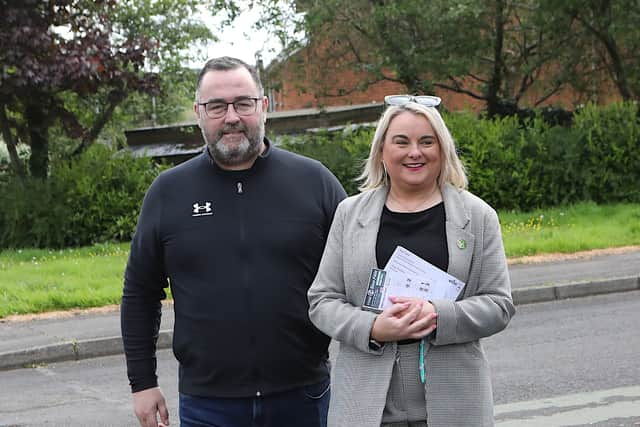 Meanwhile, Mayor of Derry City and Strabane District Council, Sandra Duffy (Sinn Féin) voted in Lenamore Youth Club.