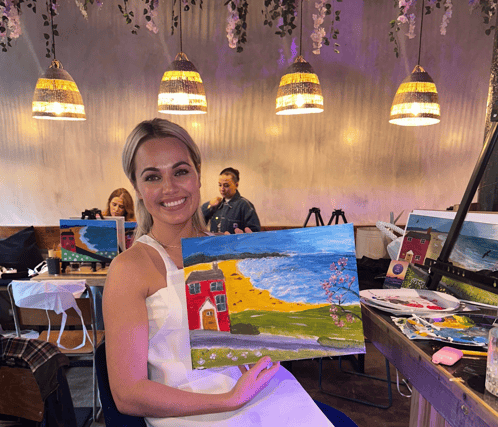 A painting class was held in the restaurant setting for three hours whilst participants socialised and enjoyed a few drinks
