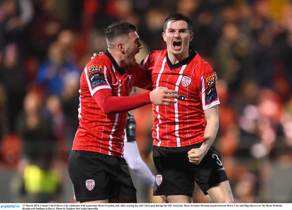 Ciaran Coll celebrates his equaliser. Pic by Stephen McCarthy/ Sportsfile