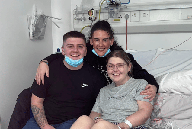 Aoife pictured with her brother Patrick and her mum Tanya