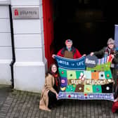 Stephanie Garner, NI Science Festival, Craftivist Caroline Kuyper, Playhouse Climate Action Officer Paula Larkin & Caroline McGuinness Brooks, NI Resources Network & Foyle Repair Café. Pic Teresa Lyle