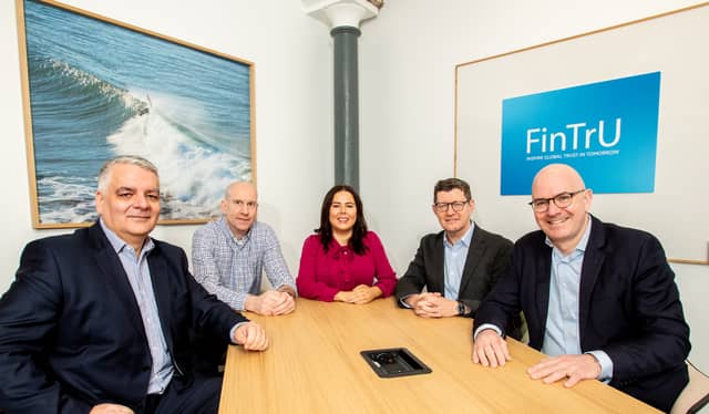 Pictured (L-R): Mel Chittock Interim CEO, Invest NI; Steven Murtland Chief Financial Officer; Kathleen McDermott Executive Director; Greg McCann Executive Director and Darragh McCarthy Founder & CEO.