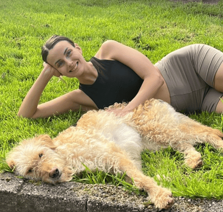Kerrie, pictured with her beloved dog, Noodle, was diagnosed with MS at just 17 years old