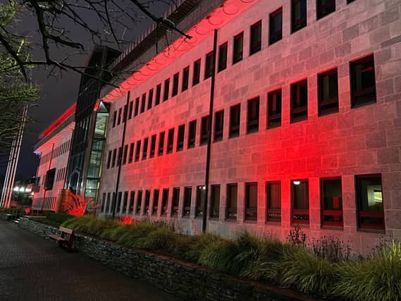 Derry’s civic buildings were light up in red tomorrow (Wednesday 1st February).