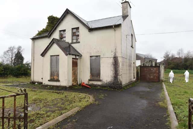 The 37 year-old's body was discovered three days later, on April 3, inside a derelict property in the Glen Road area of the town (pictured below).