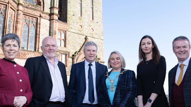 Dr Orla Flynn, President, Atlantic Technological University, Prof Liam Maguire, PVC Ulster University, Jim Livesey, VP Research & Innovation University of Galway & Dr Caroline Murphy, Limerick.