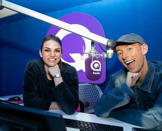 Jordan Humphries and Gerry Lavz in the Q Radio Studio. Photo: Hugh Russell