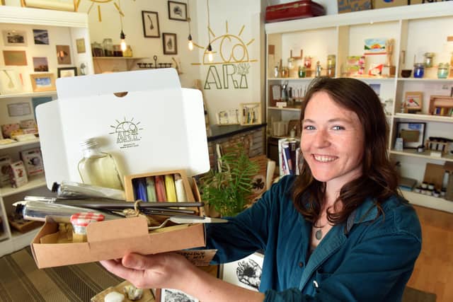 Artist Anna Barclay, proprietor of Eco Art on Butcher Street