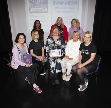 Group pictured at Saturday’s @WomenEdNI Unconference at St. Mary’s College, Derry. (Photos: Jim McCafferty Photography)