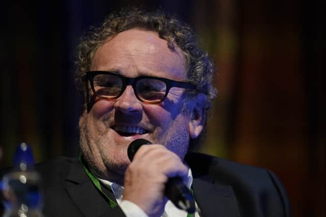 Fellow actor Colm Meaney also participated in Saturday’s rally.