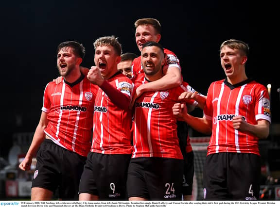 Ciaron Harkin (far right) has missed almost seven months through injury.