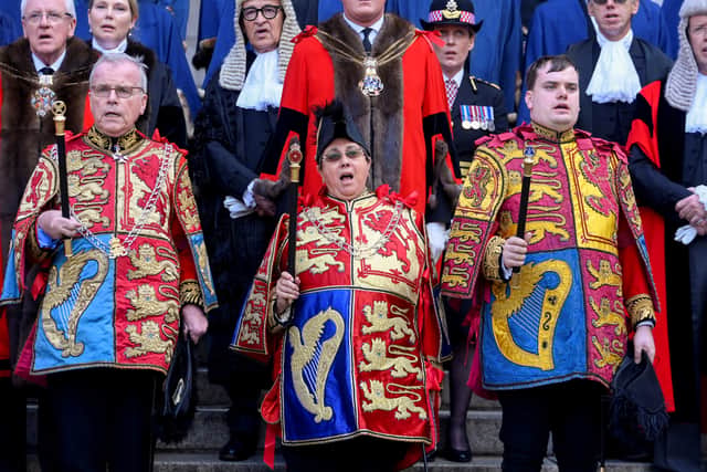 The second reading of the Accession Proclamation was met with applause and cheers of “God save the King” outside the Royal Exchange.