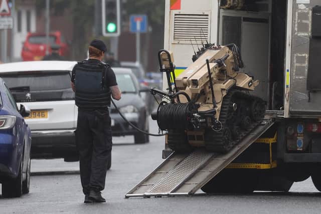 It was found during the search of a property in the Dee Street area, examined by army technical officers before being made safe and removed for further forensic examination.