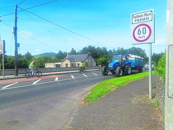 The section of the Derry-Buncrana road through the village of Fahan has been described as a 'death trap.'