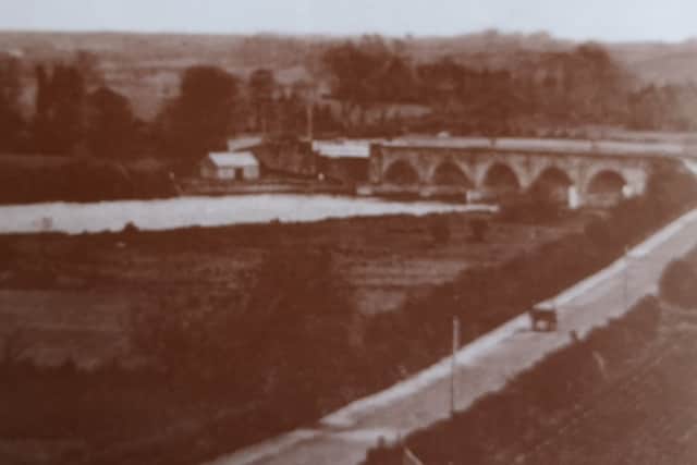 “By some supreme effort, Mr Carson, who was dangling over the range wall above the turbid waters of the Bann, managed to scramble up and gain a firm hold of the parapet of the bridge.”