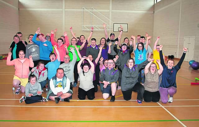 Participants pictured before taking part in the Inclusively Fit Sports Programme at the Bishop’s Field Sports Centre. The event was part of the ‘Communities in Transition’ programme.