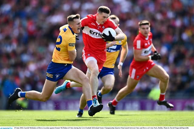 It might tempt Derry into a more aggressive press on Saturday to stop Galway building through Corofin duo Dylan McHugh and Kieran Molloy on the flanks.