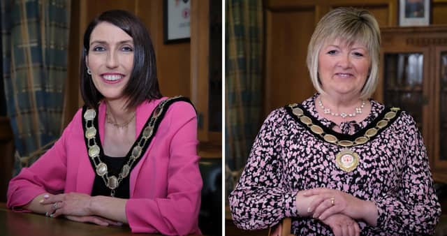 New Mid Ulster Chair Córa Corry (SF) and Deputy Chair Frances Burton (DUP).