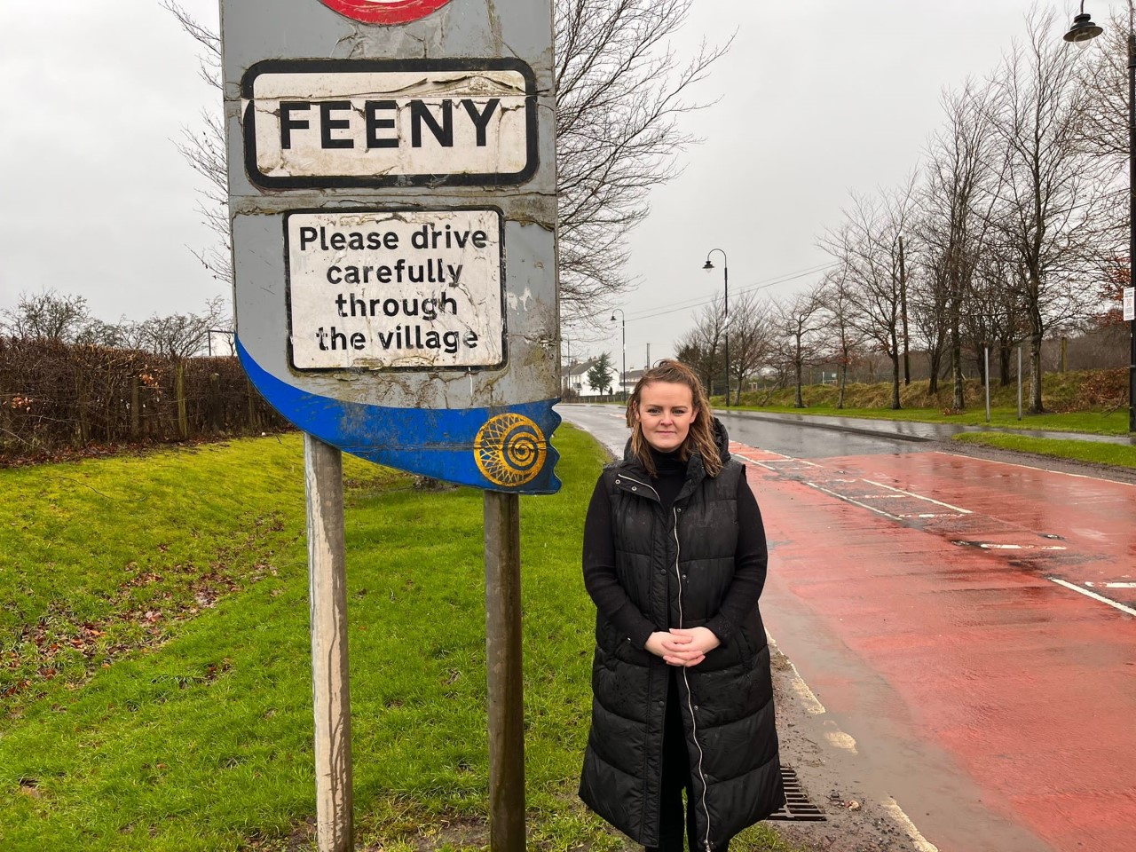 Cllr Kathleen McGurk in Feeny.