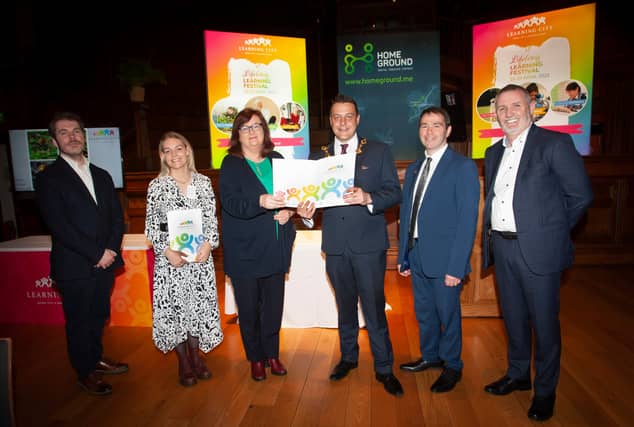 Mayor Graham Warke gets this year's Lifelong Learning Festival underway at Derry's Guildhall