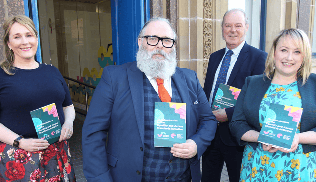 Left to right: Moira Doherty, Damien Coyle, Liam Hannaway and Anna Egner at the launch of the Equality and Access Standards Initiative (EASI)