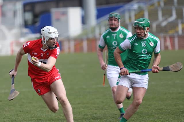 The visitors continued to play on the front foot, with shots from Goulding and Crowley dropping short for Oisin O’Doherty to clear but it was Derry who got the next score when Brendan Laverty was fouled 25 metres out for another free for Na Magha’s Foley to slot.