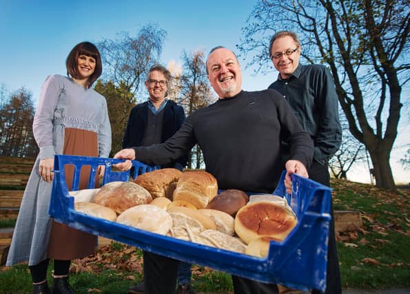(From left to right) Claire Murray (Lyric Theatre, Belfast), songwriter, Duke Special, scriptwriter of Breadboy Tony Macaulay and Jon Bromwich (British Youth Music Theatre).