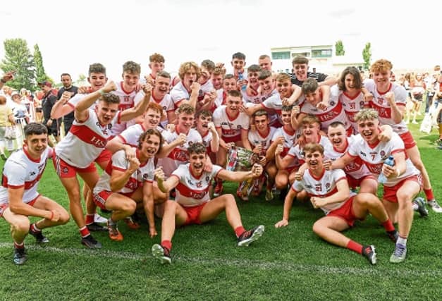 Derry minors celebrate their All-Ireland win. Pic by Sportsfile.