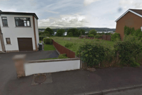 The proposed access route to the housing development at Rossbay overlooking the River Foyle.