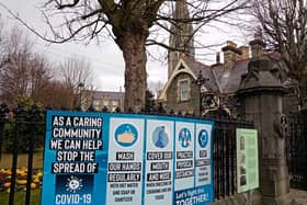 A sign at St Eugene's Cathedral in Derry.