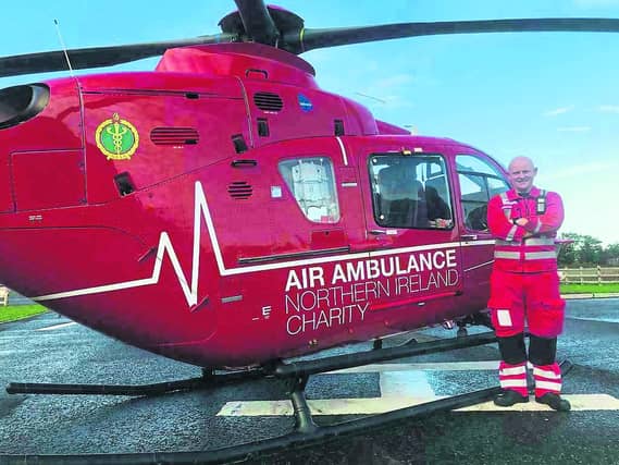 Air Ambulance paramedic Jason Rosborough from Eglinton who will become he first person to scale down the Tower Museum to raise funds for the life saving service.