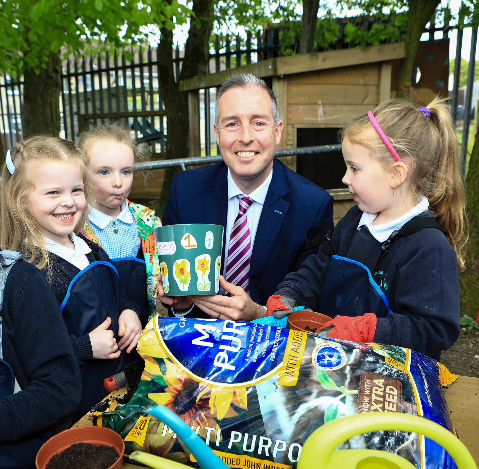 IN PICTURES: Minister for Education Paul Givan visit to Bunscoil Cholmcille