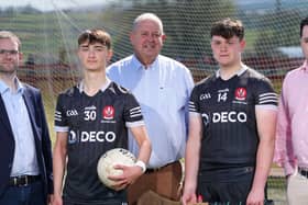 Jamie Woolhead (General Manager) DECO Engineering, Derry GAA U15 Footballer Hayden Hughes, John Keenan, (Chair) Derry GAA, Derry GAA U15 Hurler Daire Scullion and Declan Donnelly (Director) DECO.