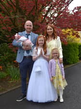 The Gormley family pictured on First Holy Communion day in Dungiven.
