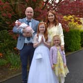 The Gormley family pictured on First Holy Communion day in Dungiven.