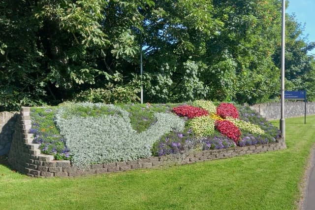 One of the impressive flowerbeds located at Kingsbridge in Cookstown, which is available for sponsoring.